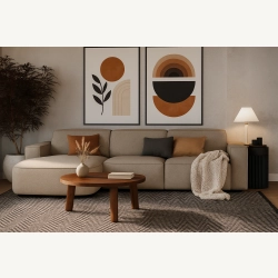 Olio Selezione Sofa w kształcie litery L Tkanina Raven 30